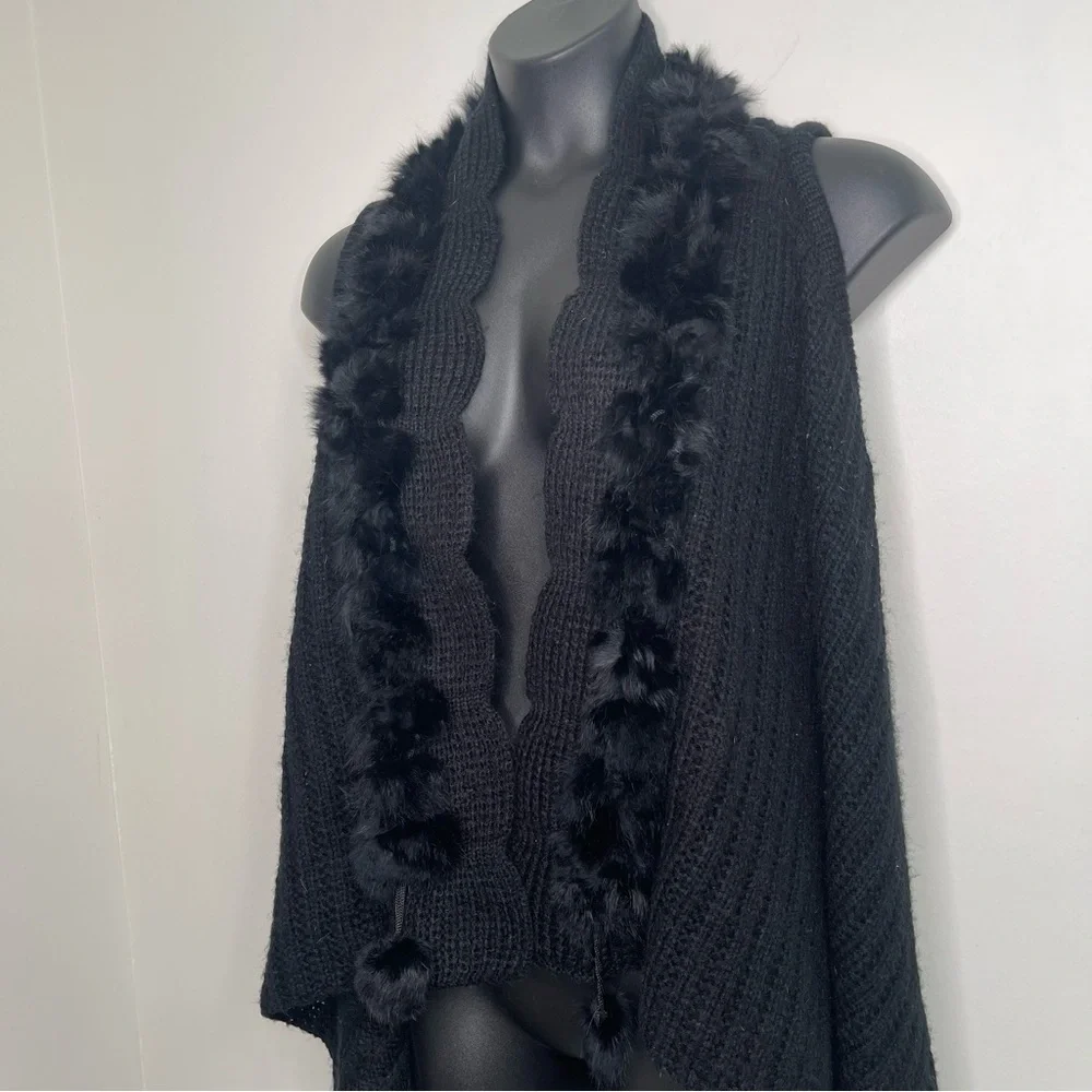 Adore Faux Fur Wool Asymmetrical vest in size Small